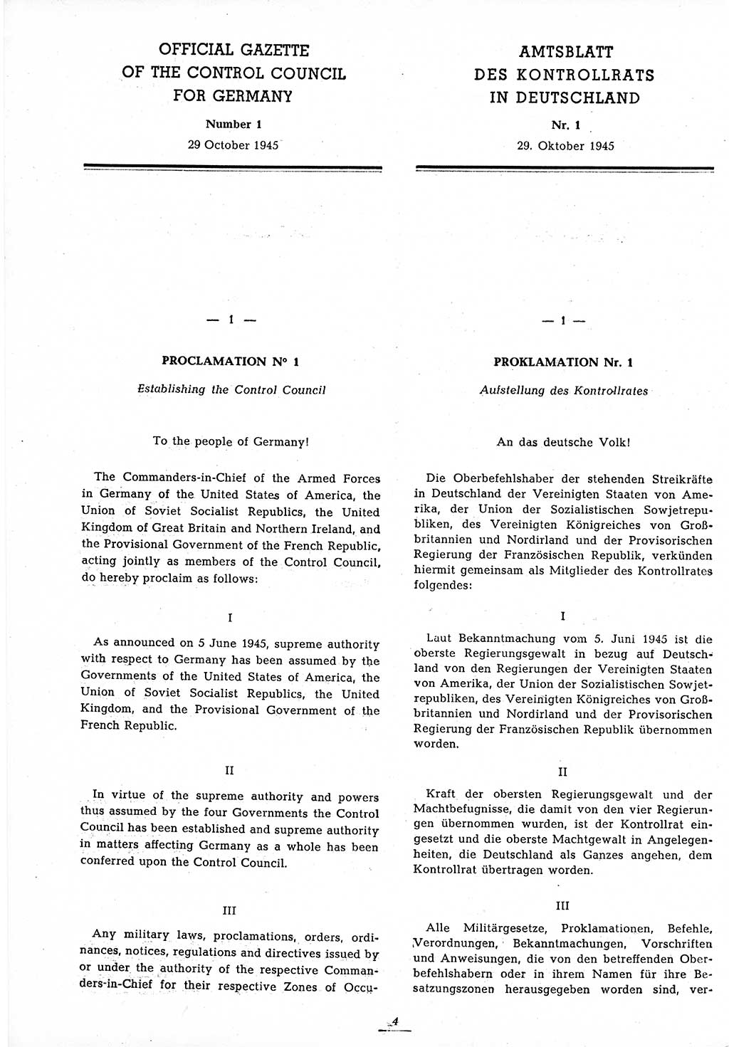 Amtsblatt des Kontrollrats (ABlKR) in Deutschland 1945, Seite 4/2 (ABlKR Dtl. 1945, S. 4/2)