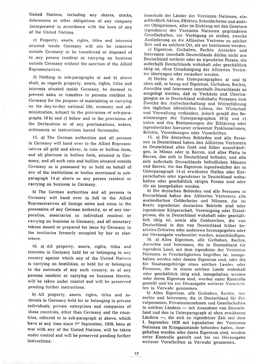 Amtsblatt des Kontrollrats (ABlKR) in Deutschland 1945, Seite 12/2 (ABlKR Dtl. 1945, S. 12/2)