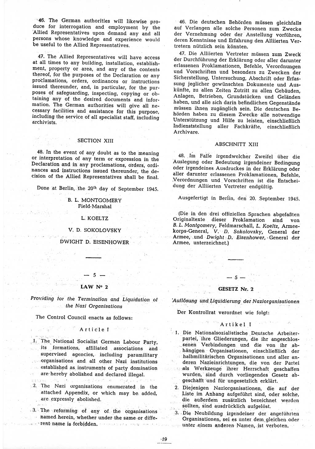 Amtsblatt des Kontrollrats (ABlKR) in Deutschland 1945, Seite 19/2 (ABlKR Dtl. 1945, S. 19/2)