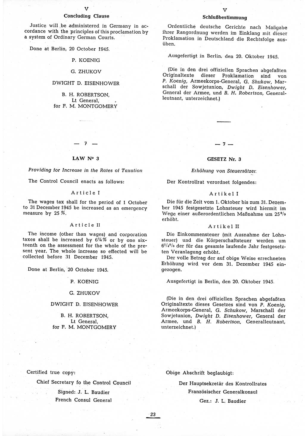 Amtsblatt des Kontrollrats (ABlKR) in Deutschland 1945, Seite 23/2 (ABlKR Dtl. 1945, S. 23/2)