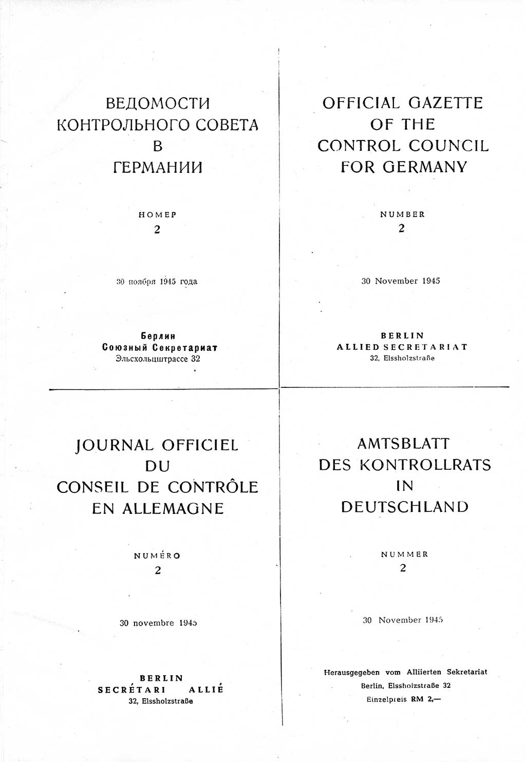 Amtsblatt des Kontrollrats (ABlKR) in Deutschland 1945, Seite 24 (ABlKR Dtl. 1945, S. 24)