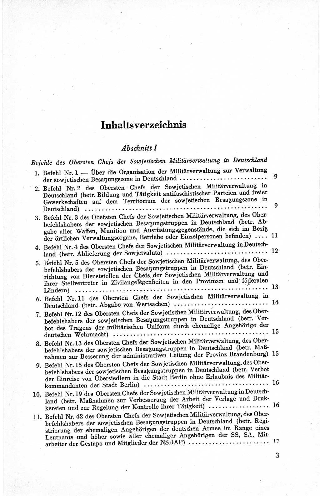 Befehle des Obersten Chefs der Sowjetischen Miltärverwaltung (SMV) in Deutschland - Aus dem Stab der Sowjetischen Militärverwaltung in Deutschland 1945, Seite 3 (Bef. SMV Dtl. 1945, S. 3)