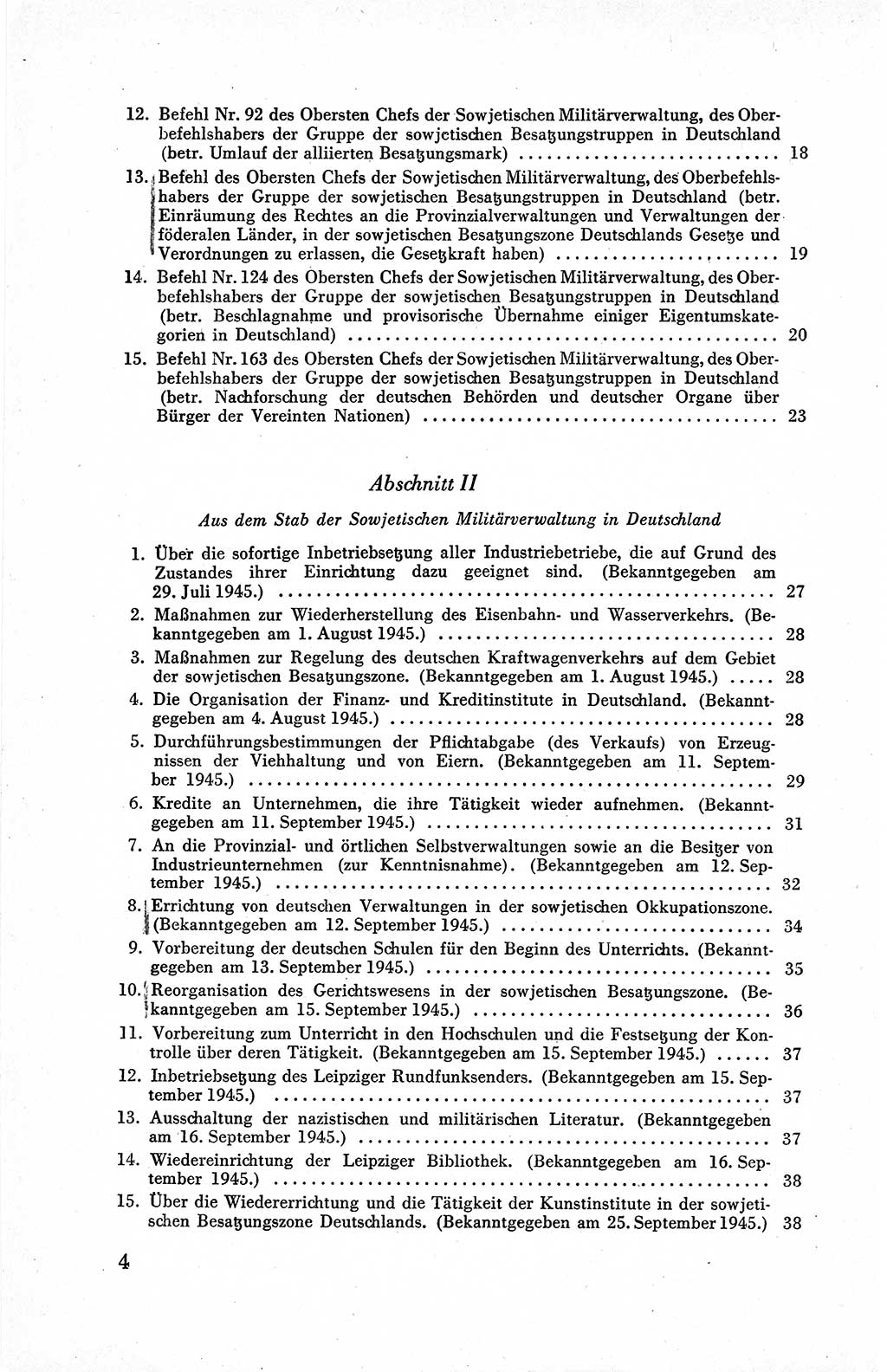 Befehle des Obersten Chefs der Sowjetischen Miltärverwaltung (SMV) in Deutschland - Aus dem Stab der Sowjetischen Militärverwaltung in Deutschland 1945, Seite 4 (Bef. SMV Dtl. 1945, S. 4)