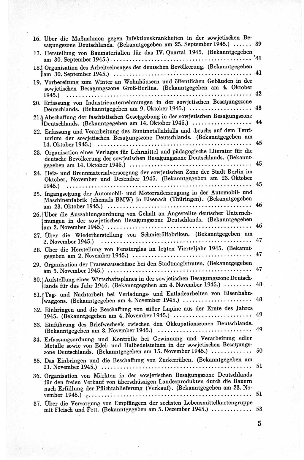Befehle des Obersten Chefs der Sowjetischen Miltärverwaltung (SMV) in Deutschland - Aus dem Stab der Sowjetischen Militärverwaltung in Deutschland 1945, Seite 5 (Bef. SMV Dtl. 1945, S. 5)