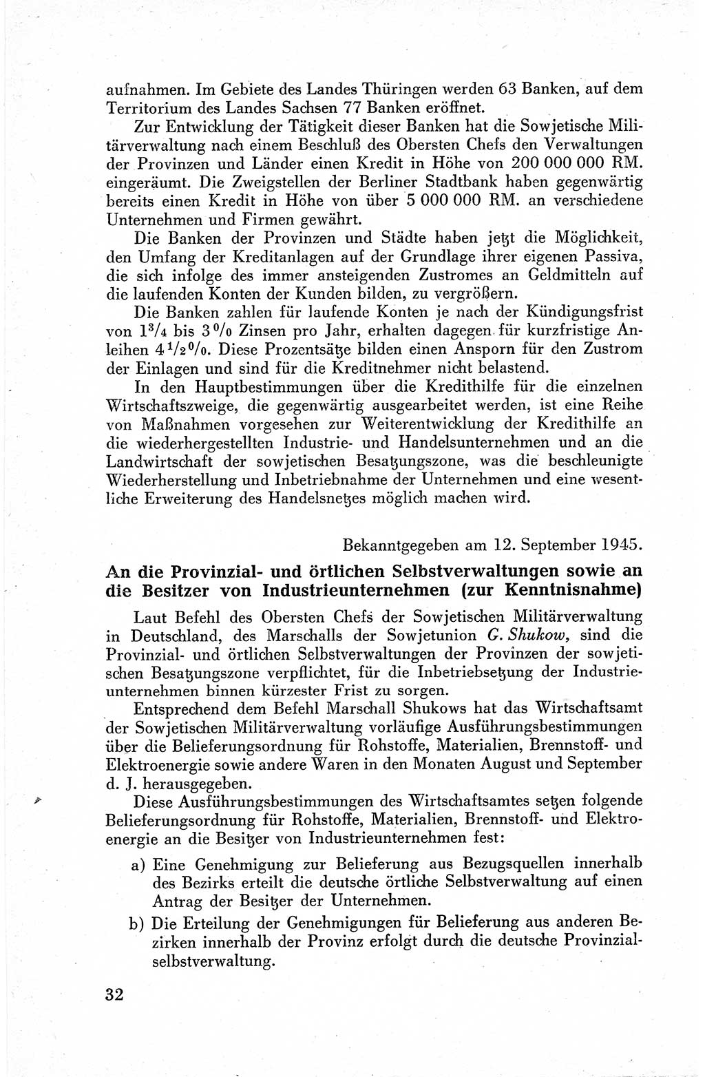 Befehle des Obersten Chefs der Sowjetischen Miltärverwaltung (SMV) in Deutschland - Aus dem Stab der Sowjetischen Militärverwaltung in Deutschland 1945, Seite 32 (Bef. SMV Dtl. 1945, S. 32)