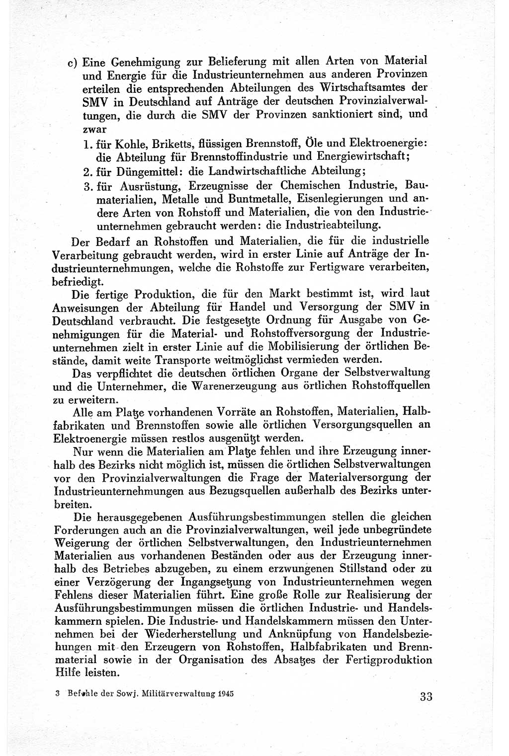 Befehle des Obersten Chefs der Sowjetischen Miltärverwaltung (SMV) in Deutschland - Aus dem Stab der Sowjetischen Militärverwaltung in Deutschland 1945, Seite 33 (Bef. SMV Dtl. 1945, S. 33)