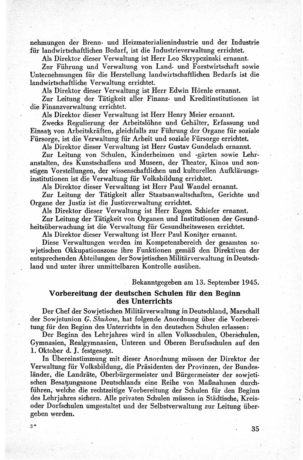 Befehle des Obersten Chefs der Sowjetischen Miltärverwaltung (SMV) in Deutschland - Aus dem Stab der Sowjetischen Militärverwaltung in Deutschland 1945, Seite 35 (Bef. SMV Dtl. 1945, S. 35)