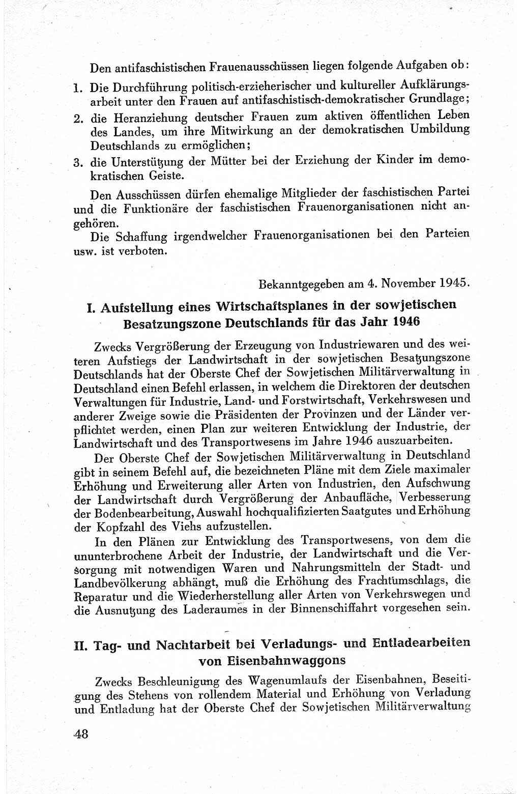 Befehle des Obersten Chefs der Sowjetischen Miltärverwaltung (SMV) in Deutschland - Aus dem Stab der Sowjetischen Militärverwaltung in Deutschland 1945, Seite 48 (Bef. SMV Dtl. 1945, S. 48)