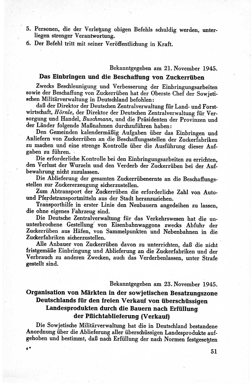 Befehle des Obersten Chefs der Sowjetischen Miltärverwaltung (SMV) in Deutschland - Aus dem Stab der Sowjetischen Militärverwaltung in Deutschland 1945, Seite 51 (Bef. SMV Dtl. 1945, S. 51)