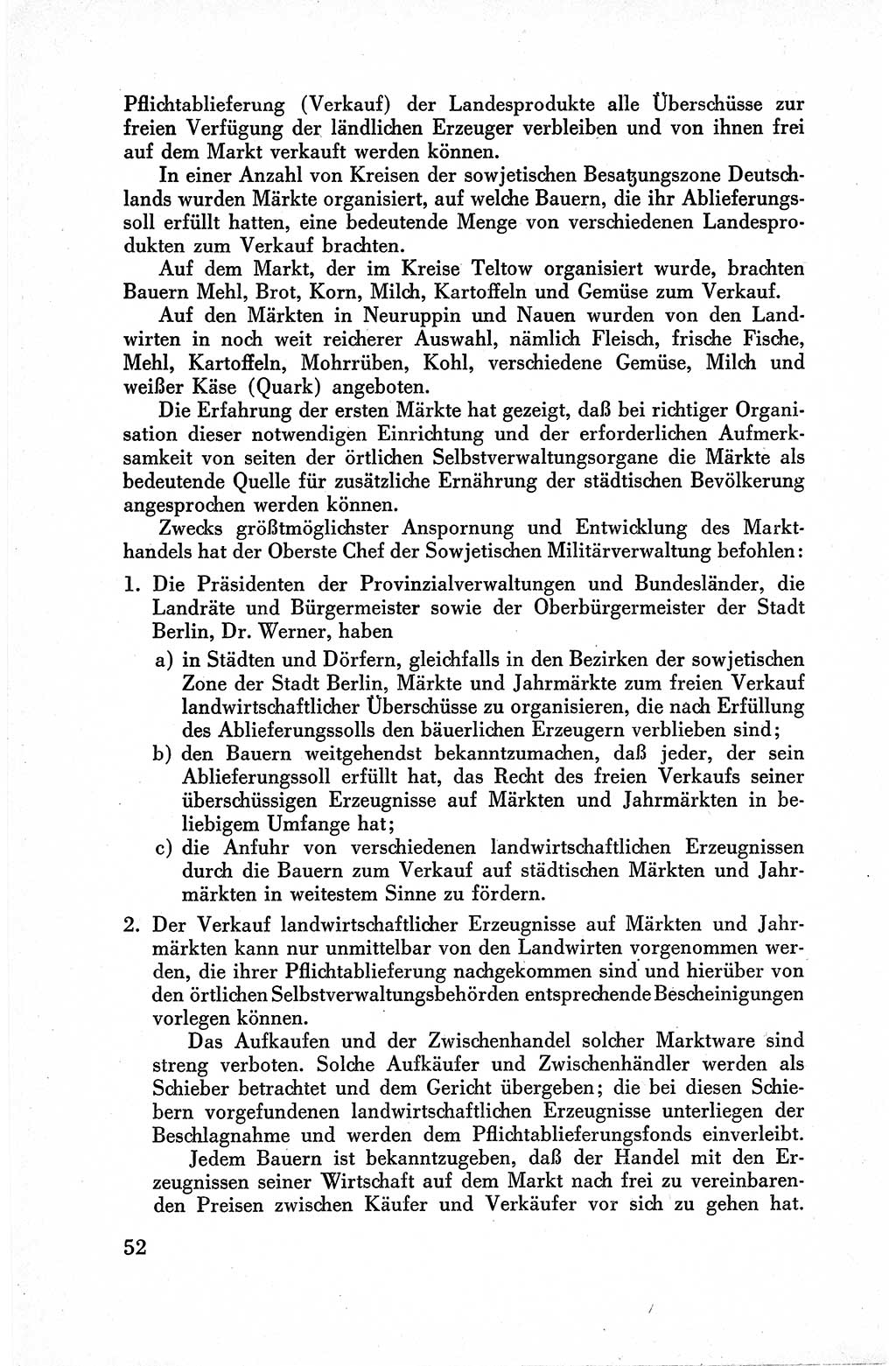 Befehle des Obersten Chefs der Sowjetischen Miltärverwaltung (SMV) in Deutschland - Aus dem Stab der Sowjetischen Militärverwaltung in Deutschland 1945, Seite 52 (Bef. SMV Dtl. 1945, S. 52)