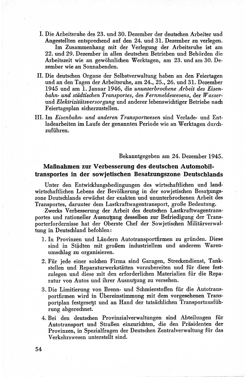 Befehle des Obersten Chefs der Sowjetischen Miltärverwaltung (SMV) in Deutschland - Aus dem Stab der Sowjetischen Militärverwaltung in Deutschland 1945, Seite 54 (Bef. SMV Dtl. 1945, S. 54)