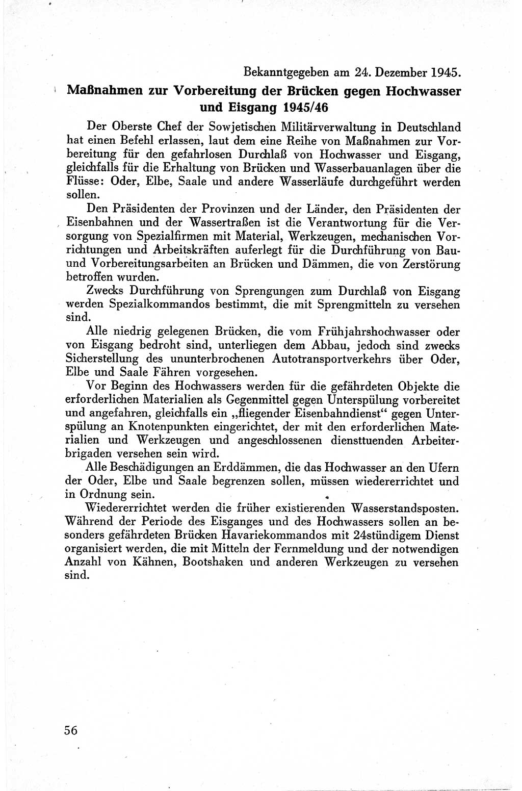 Befehle des Obersten Chefs der Sowjetischen Miltärverwaltung (SMV) in Deutschland - Aus dem Stab der Sowjetischen Militärverwaltung in Deutschland 1945, Seite 56 (Bef. SMV Dtl. 1945, S. 56)