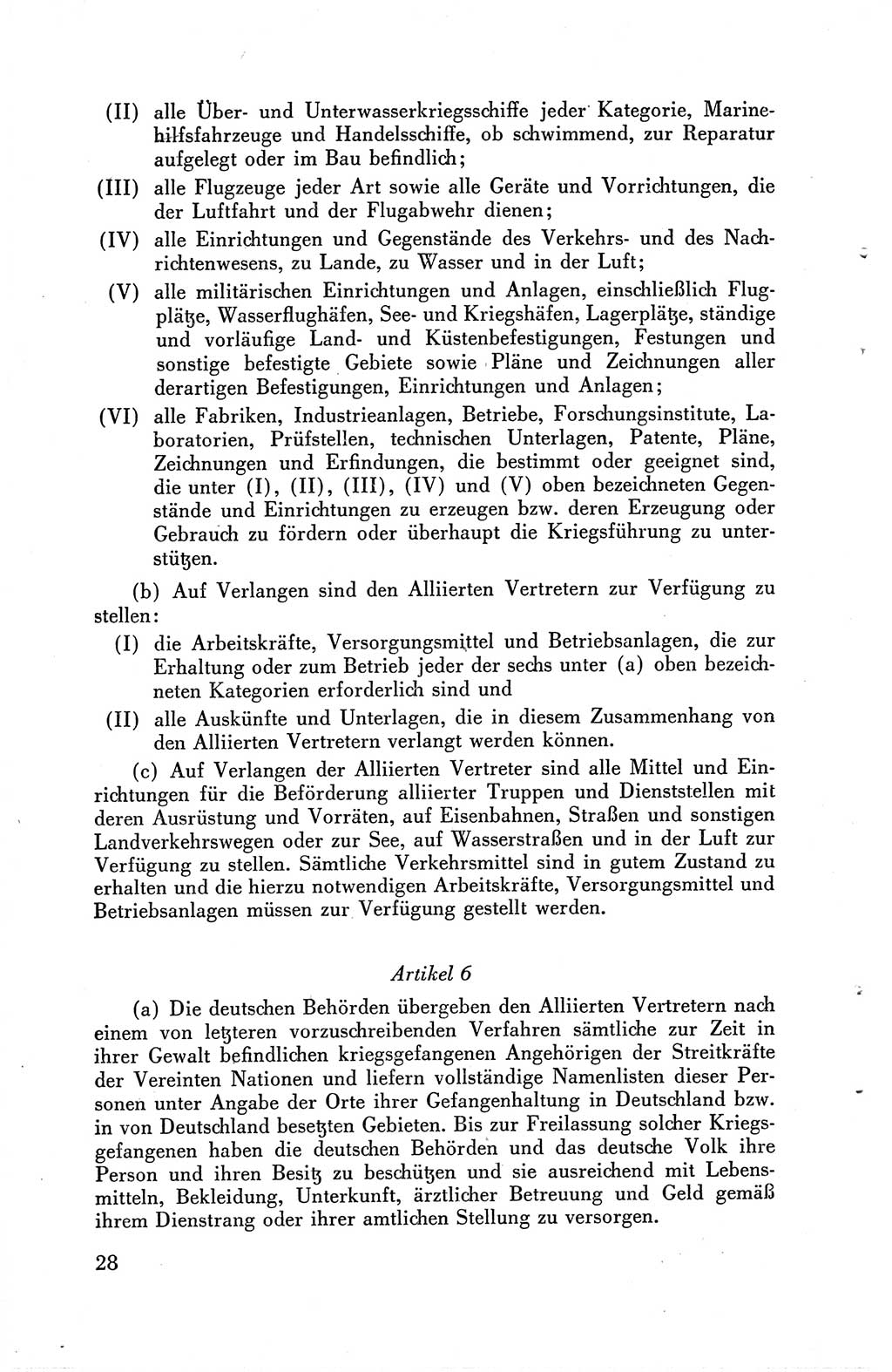 Die Berliner Konferenz der Drei Mächte - Der Alliierte Kontrollrat für Deutschland - Die Alliierte Kommandantur der Stadt Berlin, Kommuniqués, Deklarationen, Proklamationen, Gesetze, Befehle, Sammelheft 1 1945, Seite 28 (AKR Dtl., All. Kdtr. Bln., 1945, S. 28)