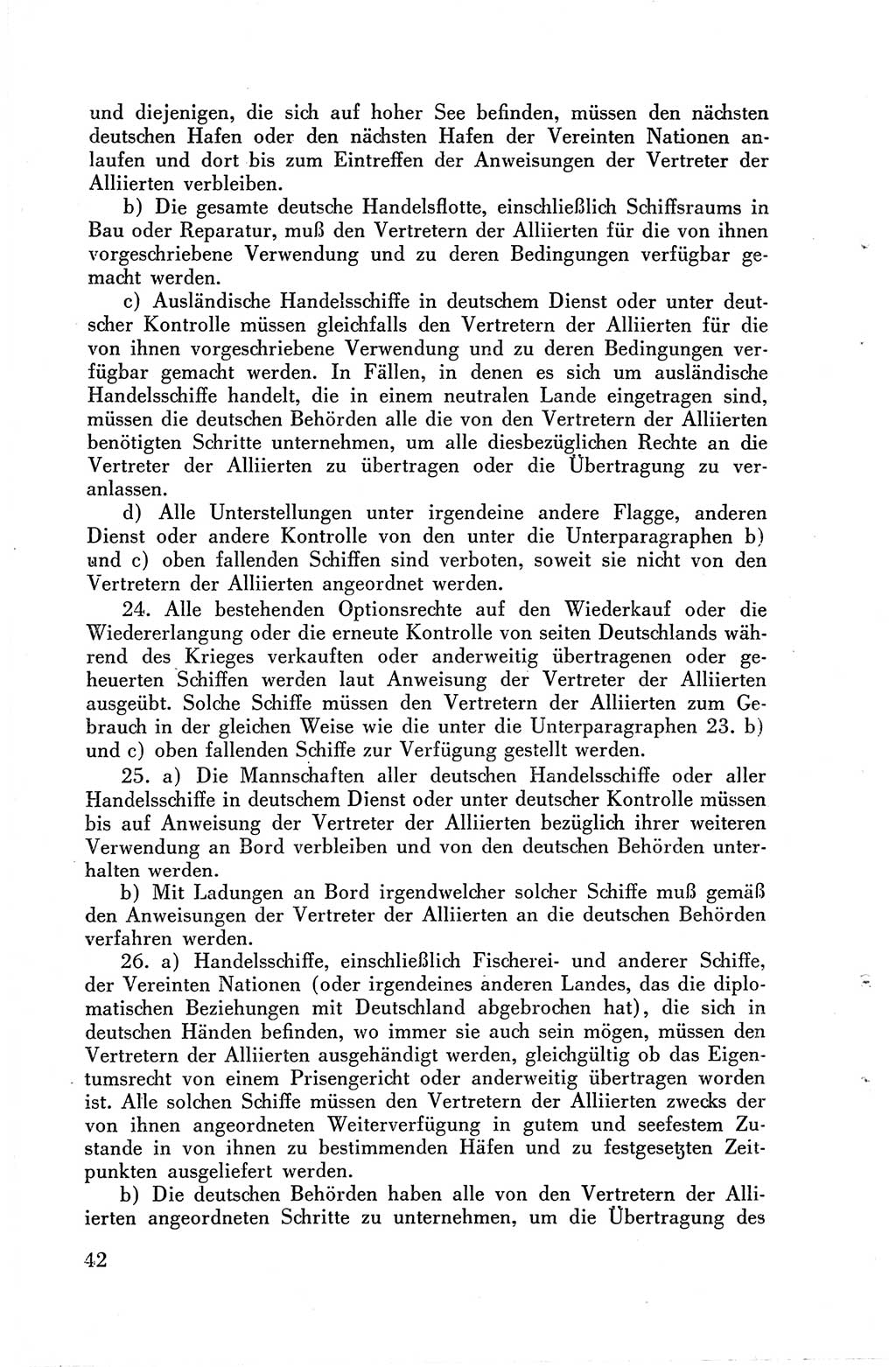 Die Berliner Konferenz der Drei Mächte - Der Alliierte Kontrollrat für Deutschland - Die Alliierte Kommandantur der Stadt Berlin, Kommuniqués, Deklarationen, Proklamationen, Gesetze, Befehle, Sammelheft 1 1945, Seite 42 (AKR Dtl., All. Kdtr. Bln., 1945, S. 42)