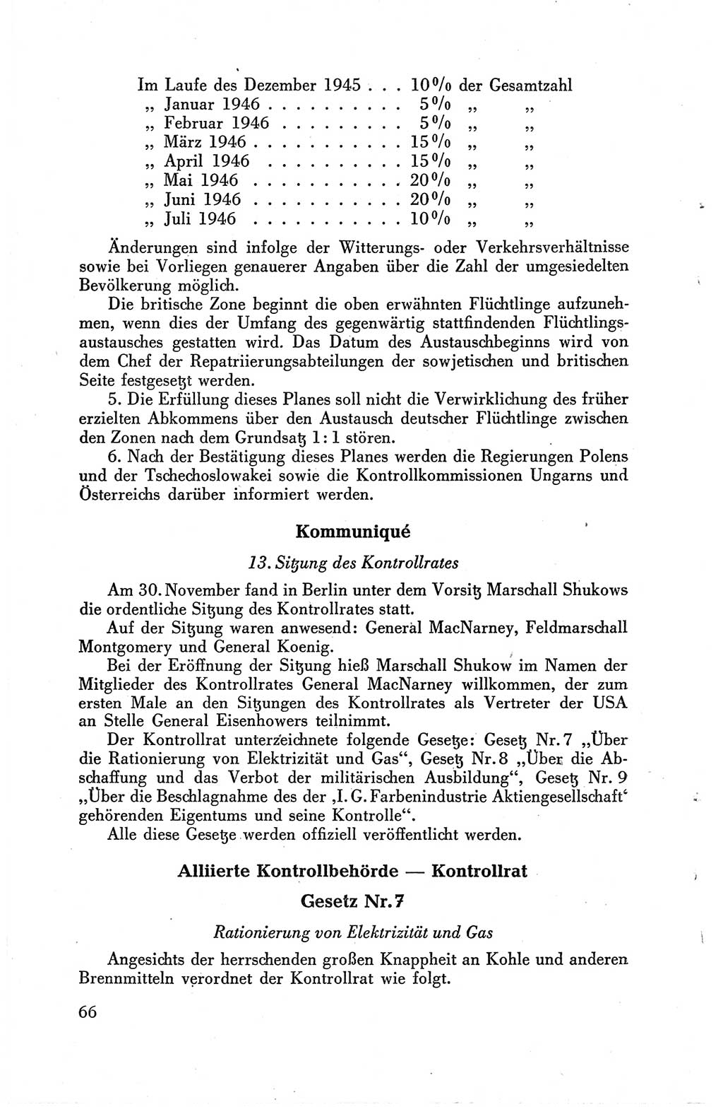 Die Berliner Konferenz der Drei Mächte - Der Alliierte Kontrollrat für Deutschland - Die Alliierte Kommandantur der Stadt Berlin, Kommuniqués, Deklarationen, Proklamationen, Gesetze, Befehle, Sammelheft 1 1945, Seite 66 (AKR Dtl., All. Kdtr. Bln., 1945, S. 66)