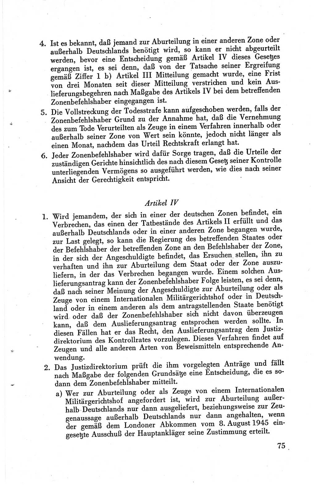 Die Berliner Konferenz der Drei Mächte - Der Alliierte Kontrollrat für Deutschland - Die Alliierte Kommandantur der Stadt Berlin, Kommuniqués, Deklarationen, Proklamationen, Gesetze, Befehle, Sammelheft 1 1945, Seite 75 (AKR Dtl., All. Kdtr. Bln., 1945, S. 75)