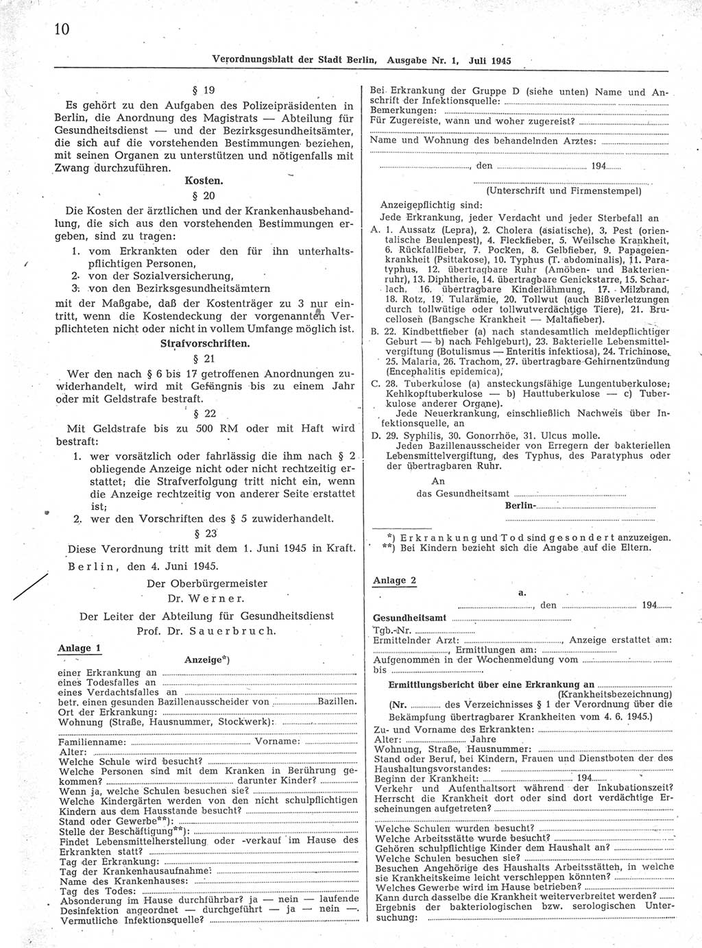 Verordnungsblatt (VOBl.) der Stadt Berlin 1945, Seite 10 (VOBl. Bln. 1945, S. 10)