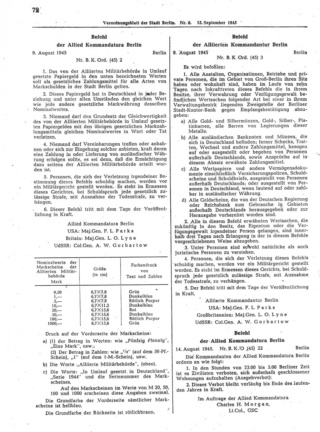 Verordnungsblatt (VOBl.) der Stadt Berlin 1945, Seite 72 (VOBl. Bln. 1945, S. 72)