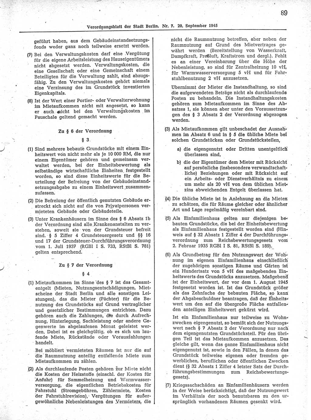 Verordnungsblatt (VOBl.) der Stadt Berlin 1945, Seite 89 (VOBl. Bln. 1945, S. 89)