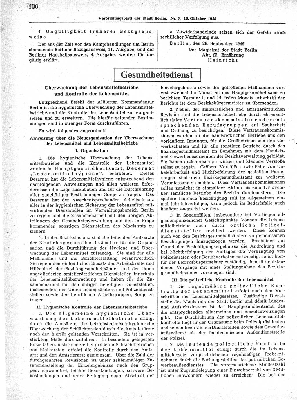 Verordnungsblatt (VOBl.) der Stadt Berlin 1945, Seite 106 (VOBl. Bln. 1945, S. 106)
