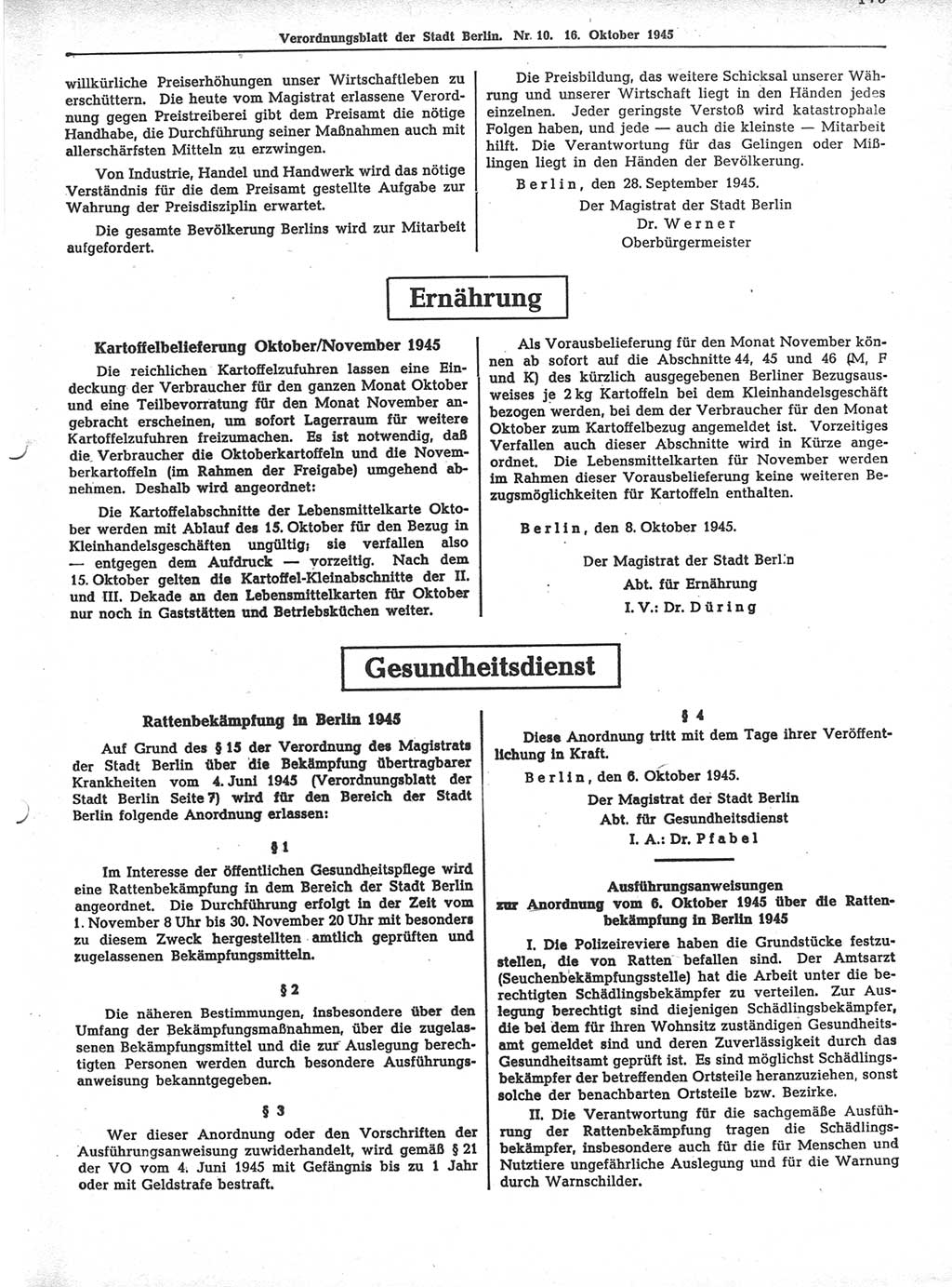 Verordnungsblatt (VOBl.) der Stadt Berlin 1945, Seite 119 (VOBl. Bln. 1945, S. 119)