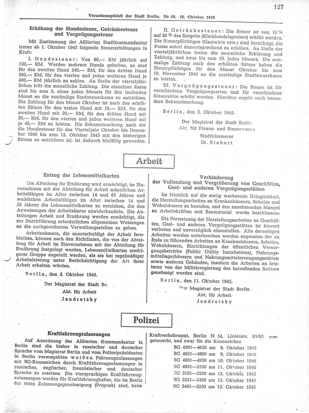 Verordnungsblatt (VOBl.) der Stadt Berlin 1945, Seite 127 (VOBl. Bln. 1945, S. 127)