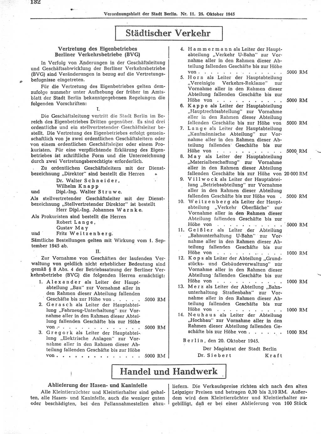 Verordnungsblatt (VOBl.) der Stadt Berlin 1945, Seite 132 (VOBl. Bln. 1945, S. 132)