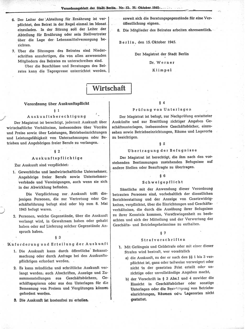 Verordnungsblatt (VOBl.) der Stadt Berlin 1945, Seite 145 (VOBl. Bln. 1945, S. 145)