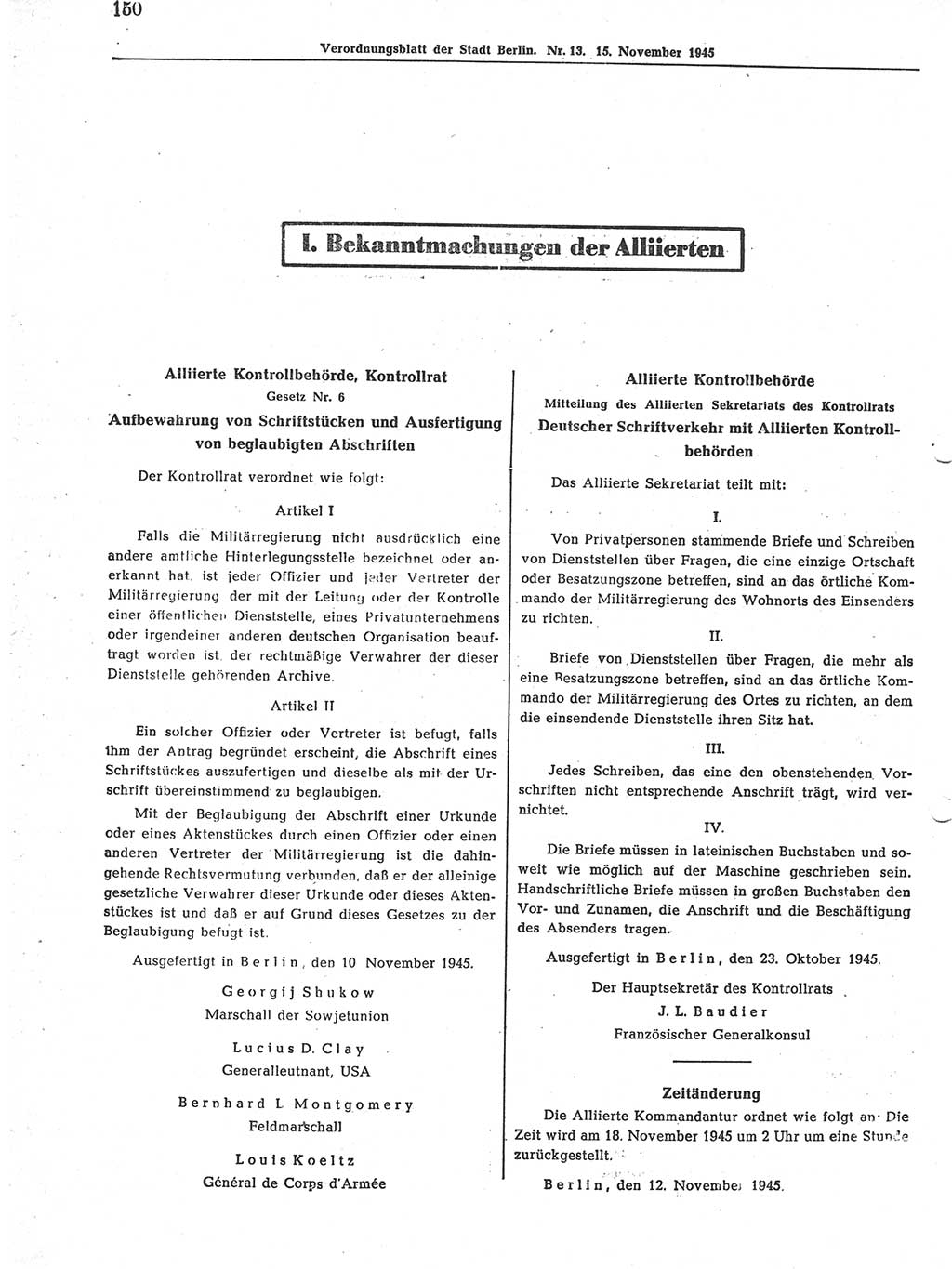 Verordnungsblatt (VOBl.) der Stadt Berlin 1945, Seite 150 (VOBl. Bln. 1945, S. 150)