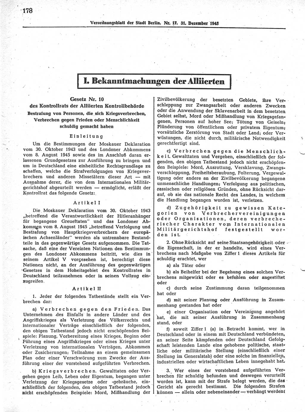 Verordnungsblatt (VOBl.) der Stadt Berlin 1945, Seite 178 (VOBl. Bln. 1945, S. 178)
