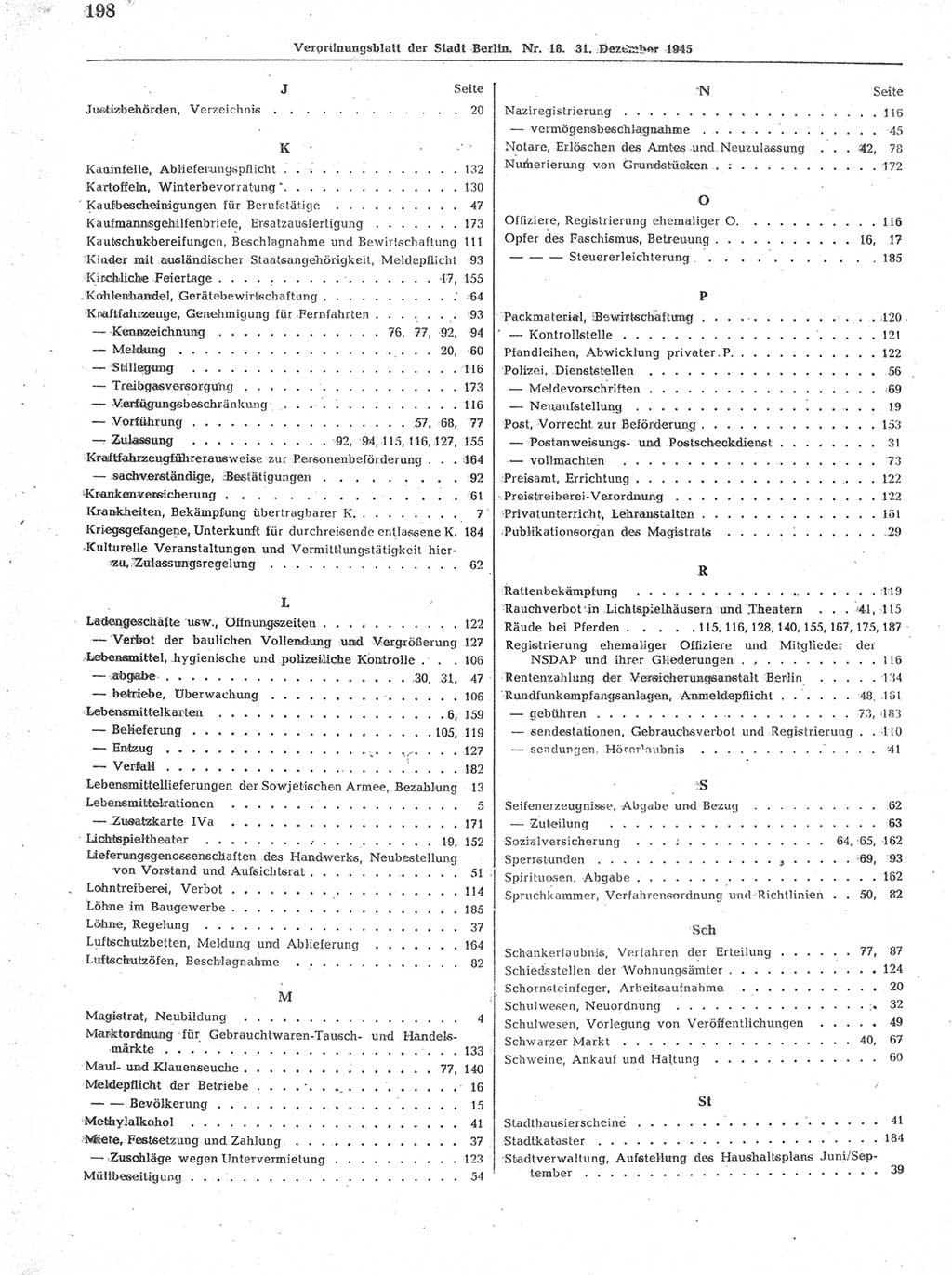 Verordnungsblatt (VOBl.) der Stadt Berlin 1945, Seite 198 (VOBl. Bln. 1945, S. 198)