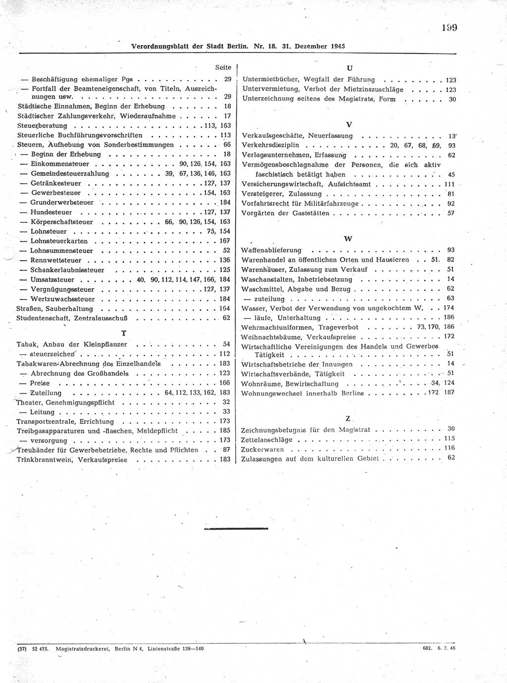 Verordnungsblatt (VOBl.) der Stadt Berlin 1945, Seite 199 (VOBl. Bln. 1945, S. 199)