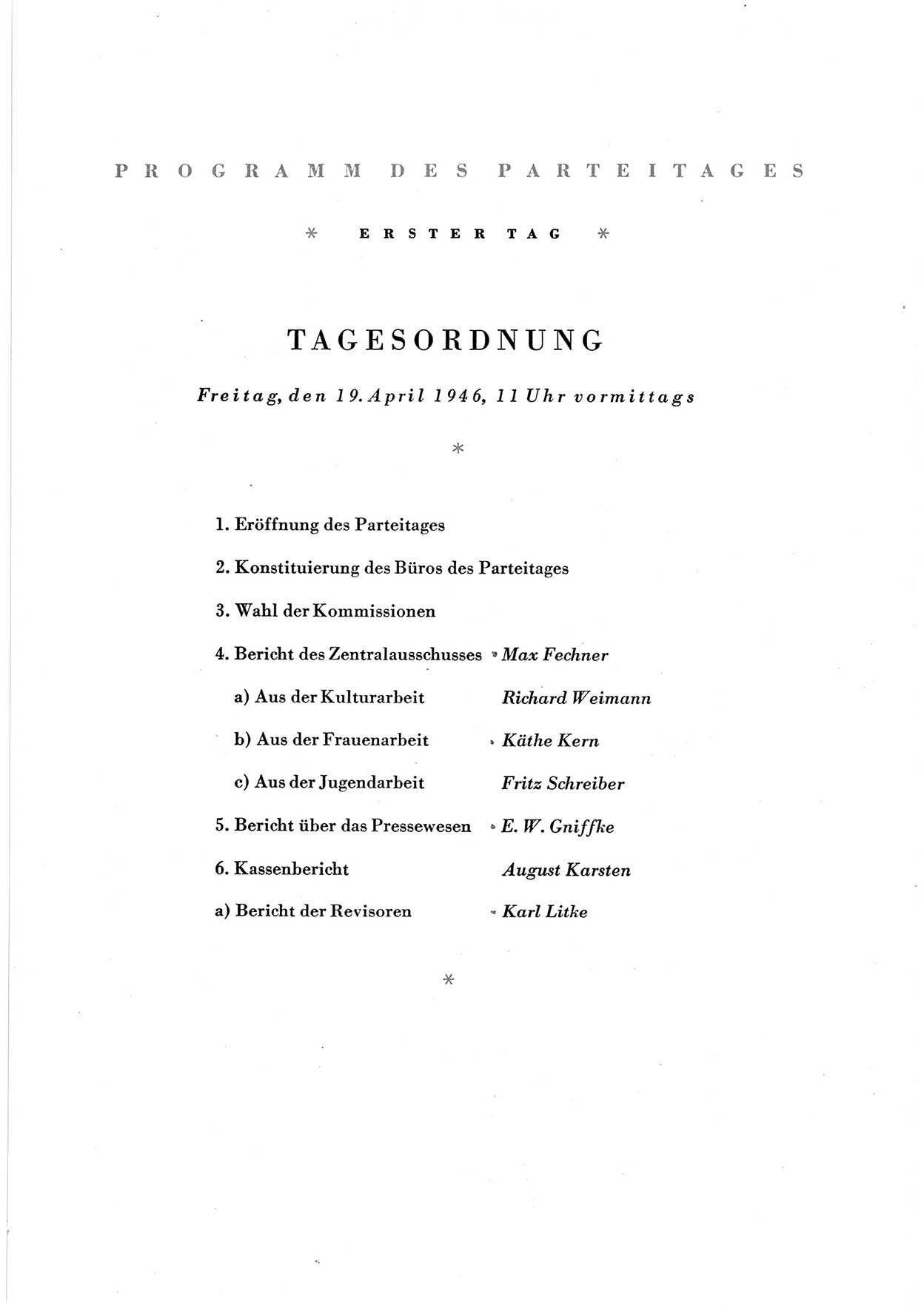 40. Parteitag der Sozialdemokratischen Partei Deutschlands (SPD) [Sowjetische Besatzungszone (SBZ) Deutschlands] am 19. und 20. April 1946 in Berlin, Seite 9 (40. PT SPD SBZ Dtl. 1946, S. 9)