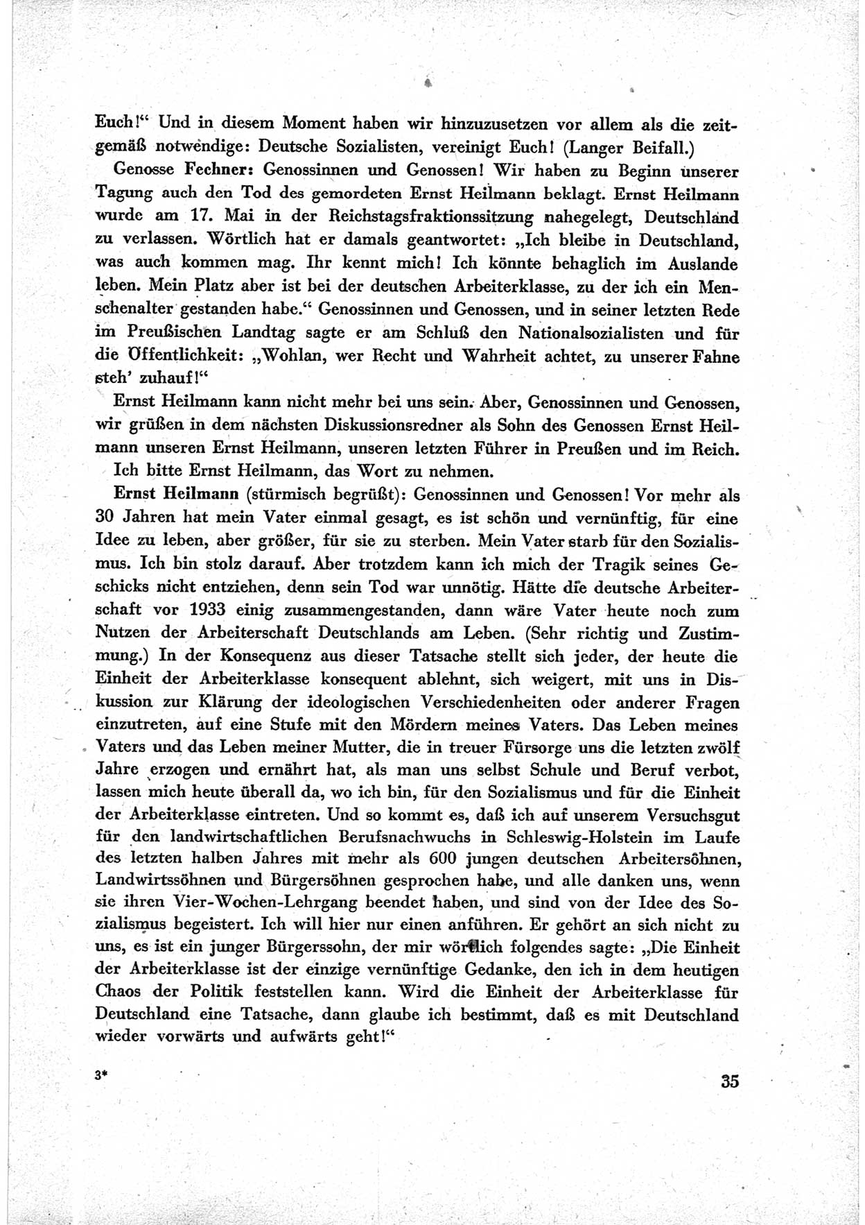 40. Parteitag der Sozialdemokratischen Partei Deutschlands (SPD) [Sowjetische Besatzungszone (SBZ) Deutschlands] am 19. und 20. April 1946 in Berlin, Seite 35 (40. PT SPD SBZ Dtl. 1946, S. 35)