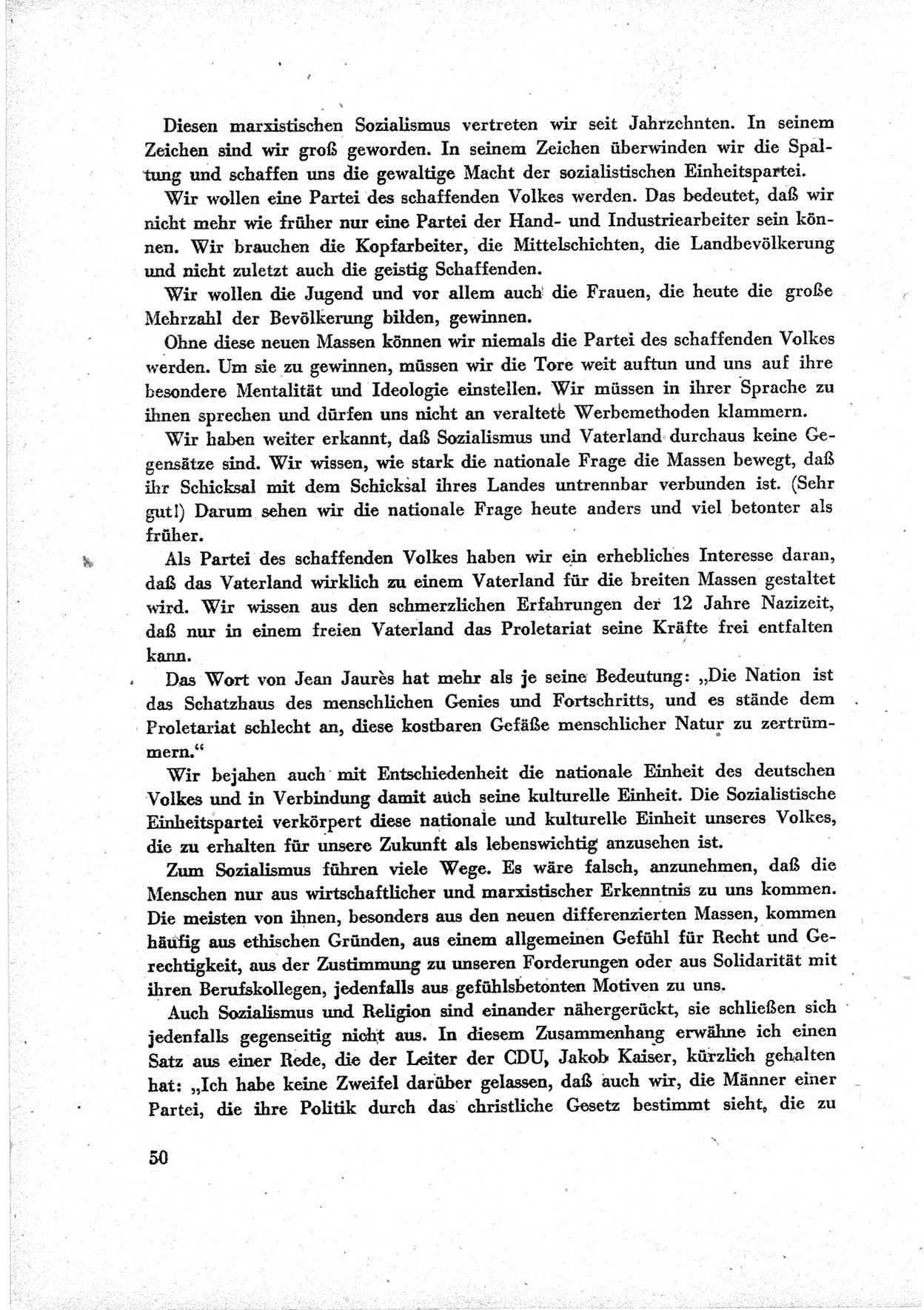 40. Parteitag der Sozialdemokratischen Partei Deutschlands (SPD) [Sowjetische Besatzungszone (SBZ) Deutschlands] am 19. und 20. April 1946 in Berlin, Seite 50 (40. PT SPD SBZ Dtl. 1946, S. 50)