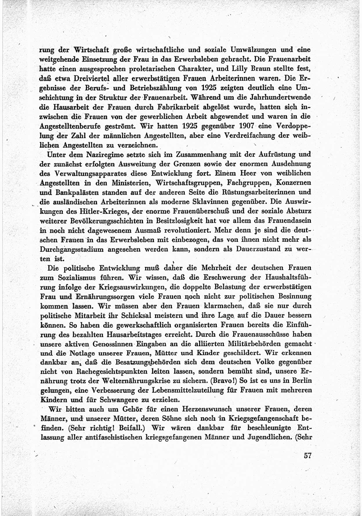 40. Parteitag der Sozialdemokratischen Partei Deutschlands (SPD) [Sowjetische Besatzungszone (SBZ) Deutschlands] am 19. und 20. April 1946 in Berlin, Seite 57 (40. PT SPD SBZ Dtl. 1946, S. 57)