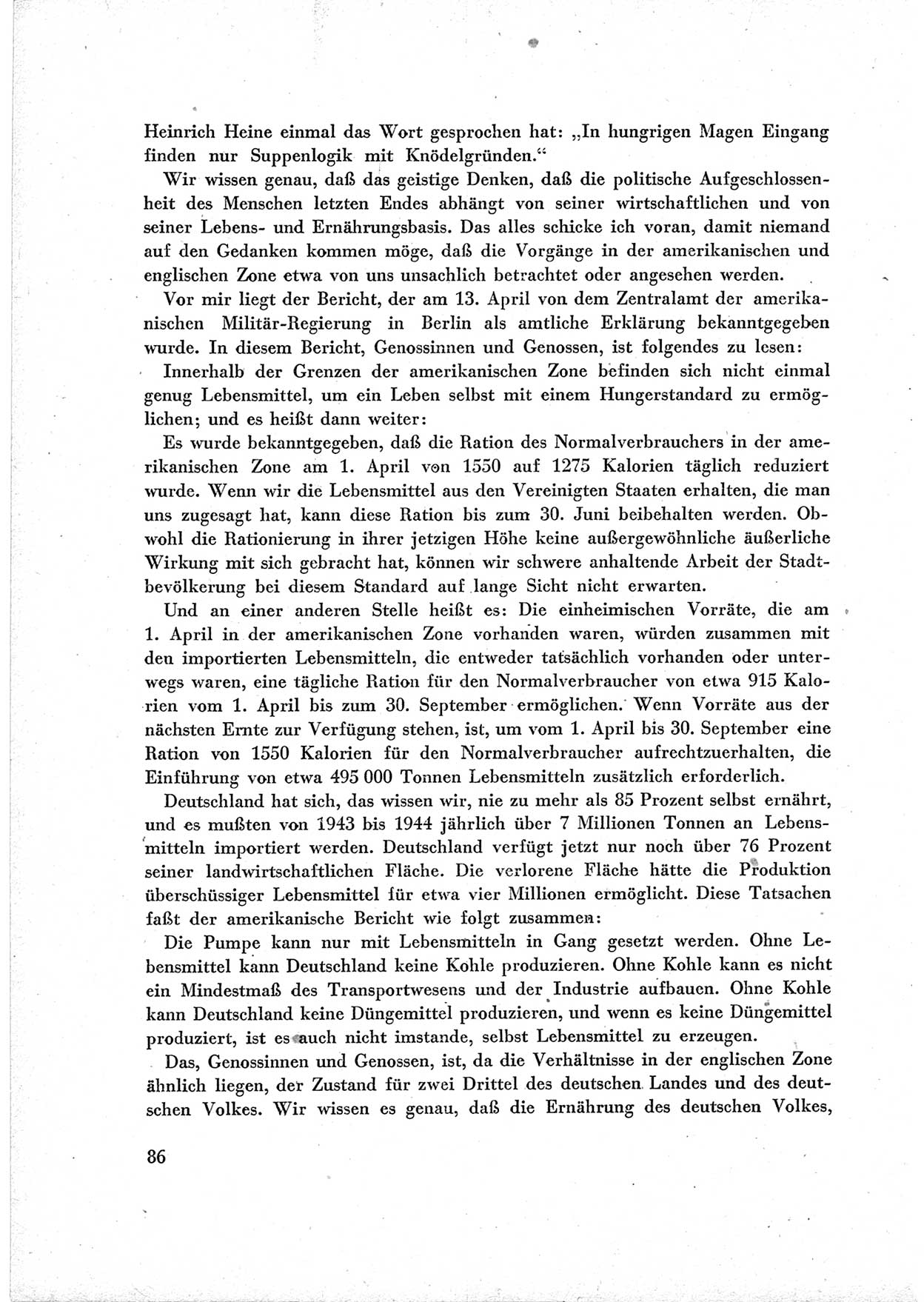 40. Parteitag der Sozialdemokratischen Partei Deutschlands (SPD) [Sowjetische Besatzungszone (SBZ) Deutschlands] am 19. und 20. April 1946 in Berlin, Seite 86 (40. PT SPD SBZ Dtl. 1946, S. 86)