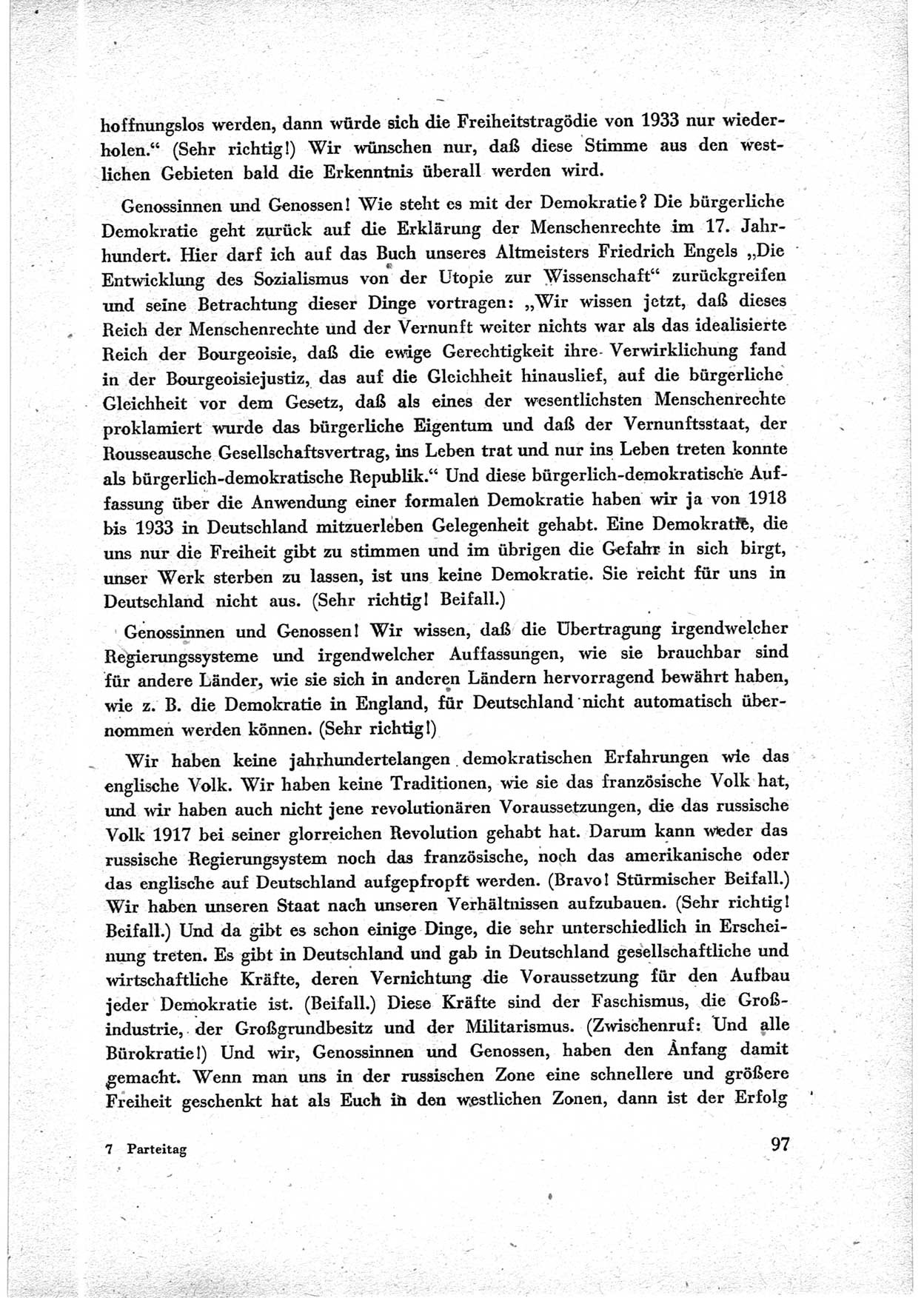 40. Parteitag der Sozialdemokratischen Partei Deutschlands (SPD) [Sowjetische Besatzungszone (SBZ) Deutschlands] am 19. und 20. April 1946 in Berlin, Seite 97 (40. PT SPD SBZ Dtl. 1946, S. 97)