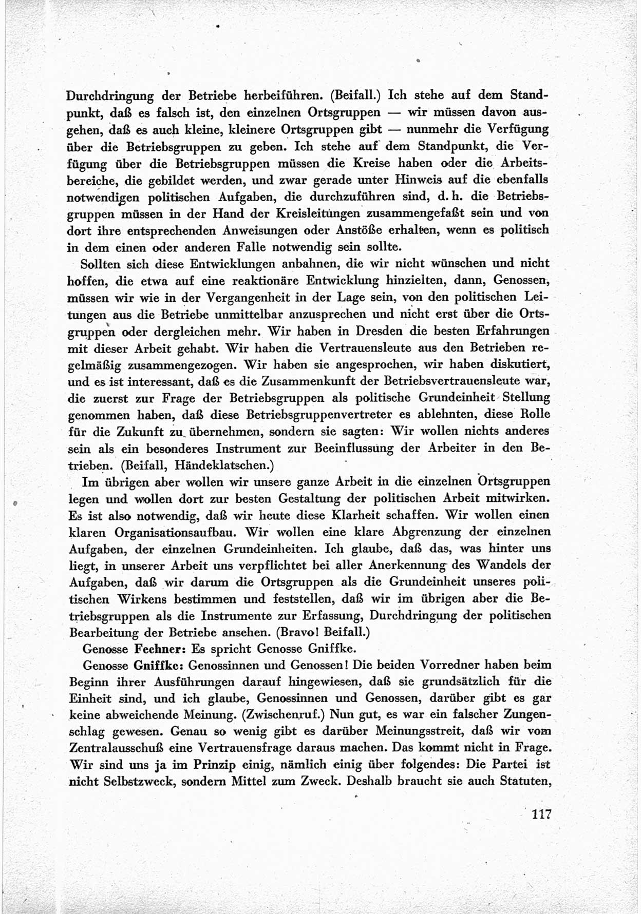 40. Parteitag der Sozialdemokratischen Partei Deutschlands (SPD) [Sowjetische Besatzungszone (SBZ) Deutschlands] am 19. und 20. April 1946 in Berlin, Seite 117 (40. PT SPD SBZ Dtl. 1946, S. 117)