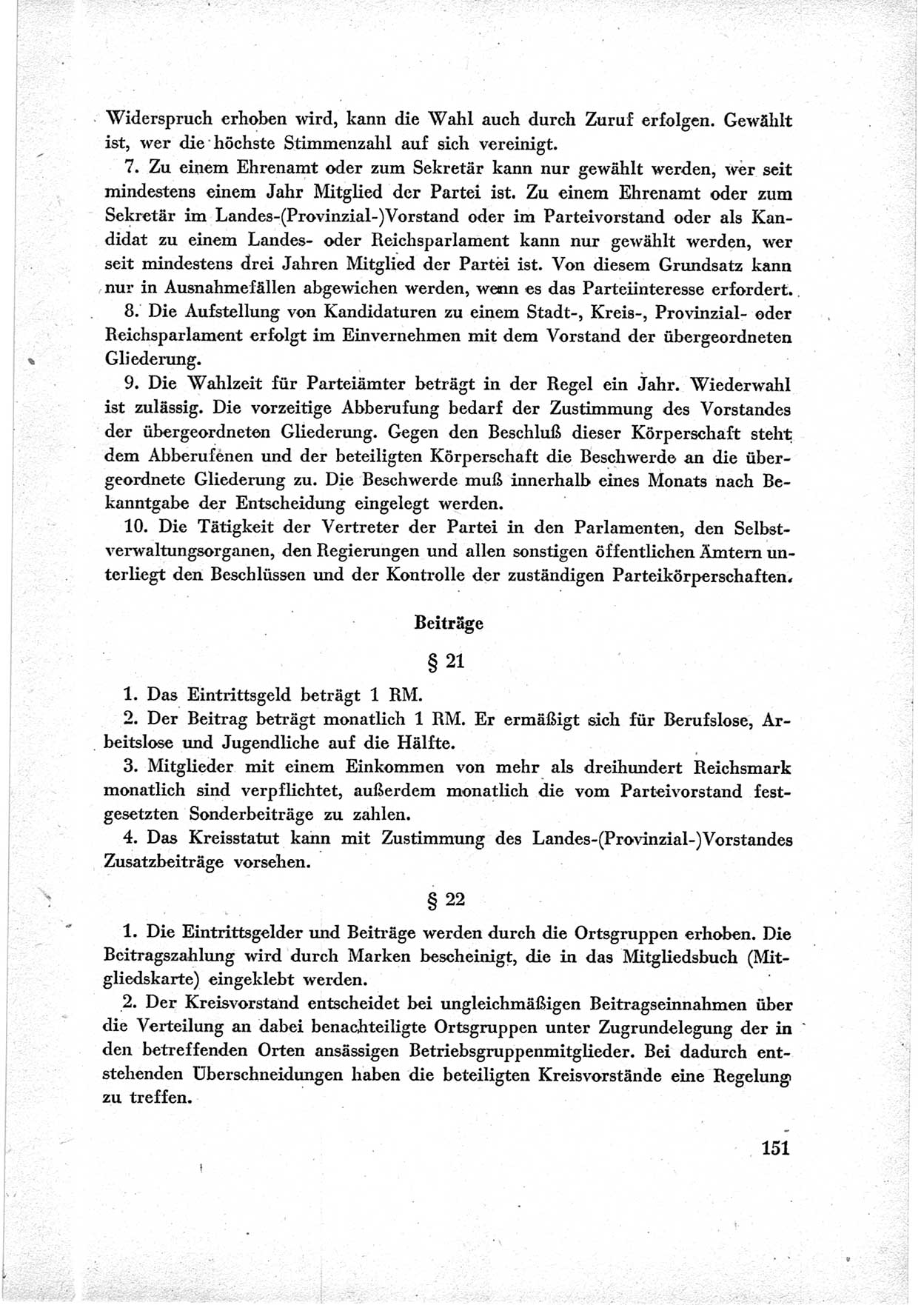 40. Parteitag der Sozialdemokratischen Partei Deutschlands (SPD) [Sowjetische Besatzungszone (SBZ) Deutschlands] am 19. und 20. April 1946 in Berlin, Seite 151 (40. PT SPD SBZ Dtl. 1946, S. 151)