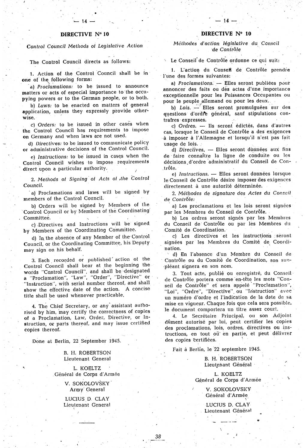 Amtsblatt des Kontrollrats (ABlKR) in Deutschland 1946, Seite 38/1 (ABlKR Dtl. 1946, S. 38/1)