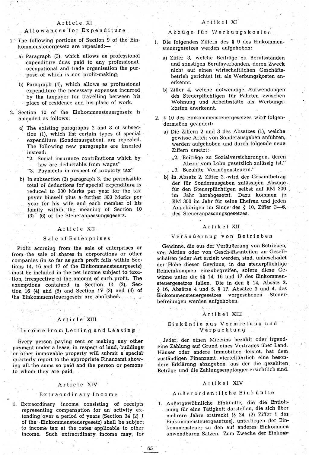 Amtsblatt des Kontrollrats (ABlKR) in Deutschland 1946, Seite 65/1 (ABlKR Dtl. 1946, S. 65/1)