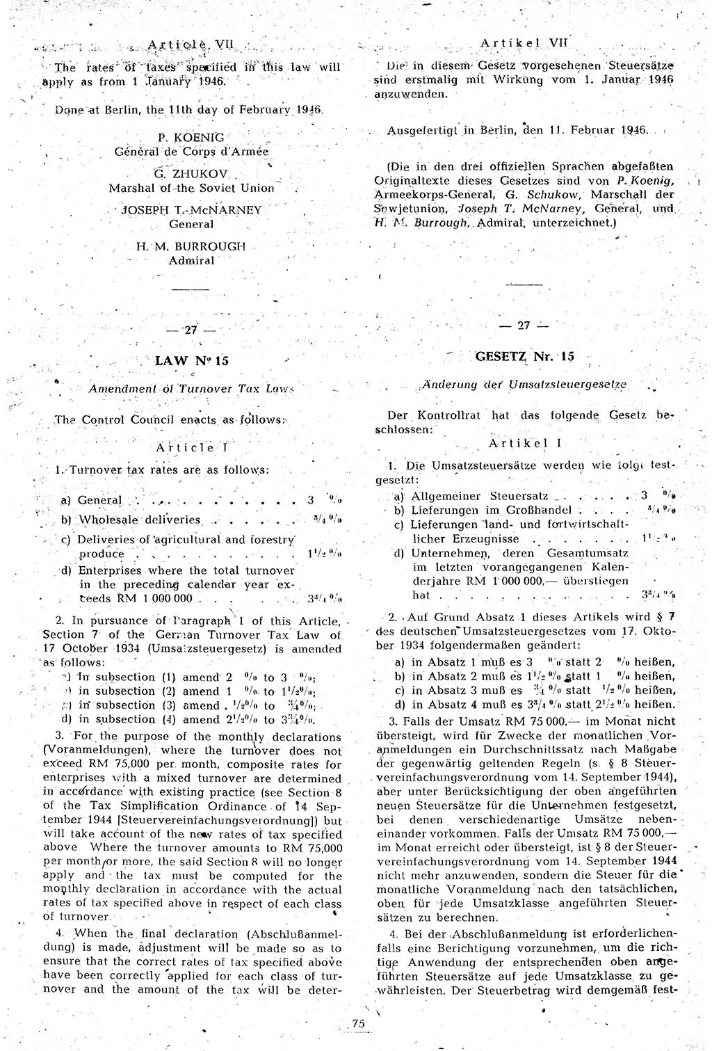 Amtsblatt des Kontrollrats (ABlKR) in Deutschland 1946, Seite 75/2 (ABlKR Dtl. 1946, S. 75/2)
