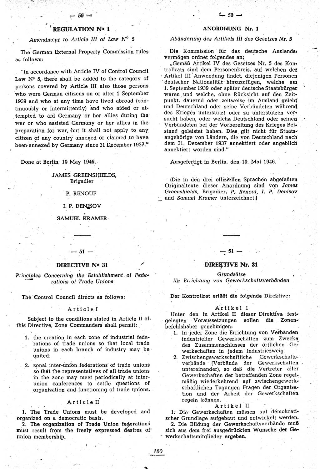 Amtsblatt des Kontrollrats (ABlKR) in Deutschland 1946, Seite 160/2 (ABlKR Dtl. 1946, S. 160/2)