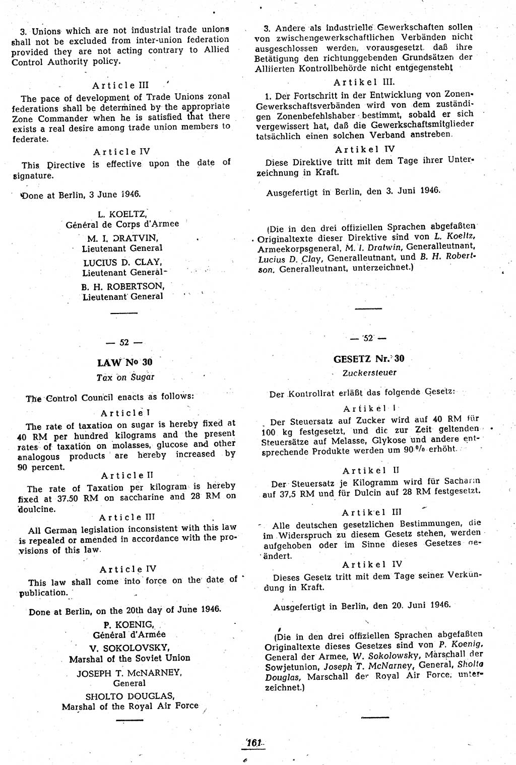 Amtsblatt des Kontrollrats (ABlKR) in Deutschland 1946, Seite 161/2 (ABlKR Dtl. 1946, S. 161/2)