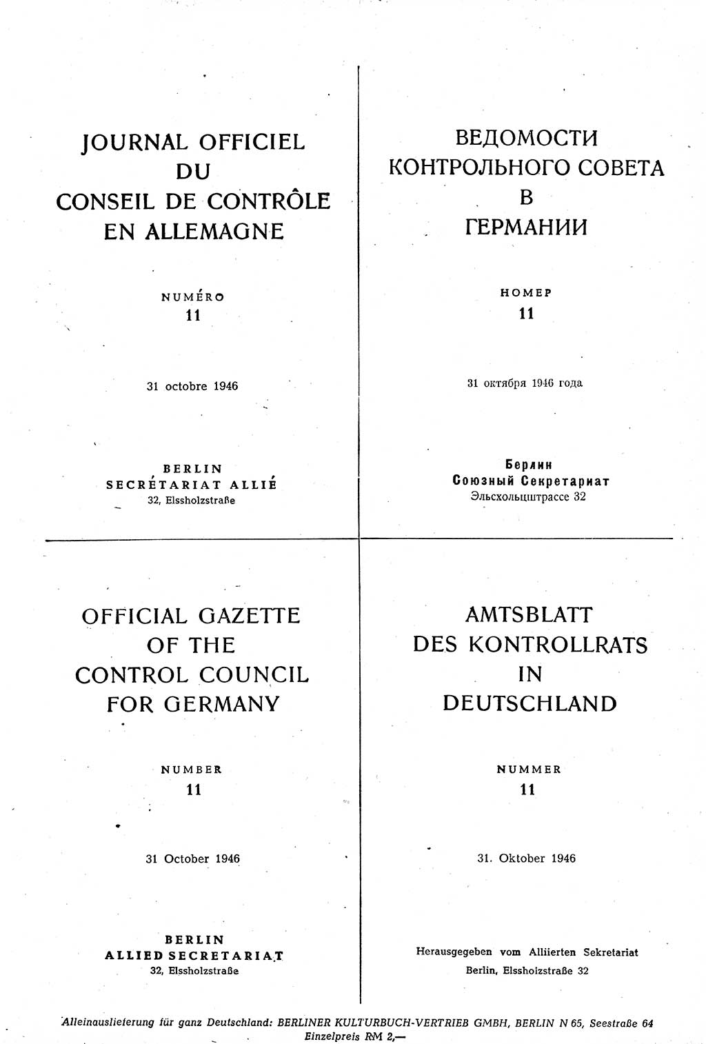 Amtsblatt des Kontrollrats (ABlKR) in Deutschland 1946, Seite 178 (ABlKR Dtl. 1946, S. 178)
