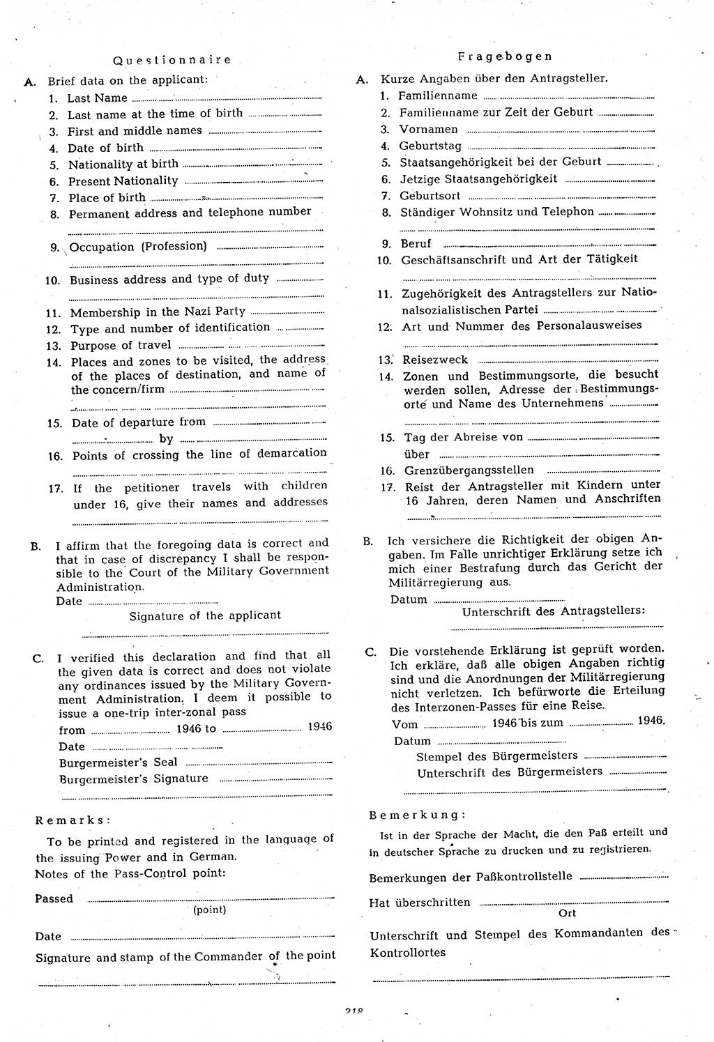 Amtsblatt des Kontrollrats (ABlKR) in Deutschland 1946, Seite 218/2 (ABlKR Dtl. 1946, S. 218/2)