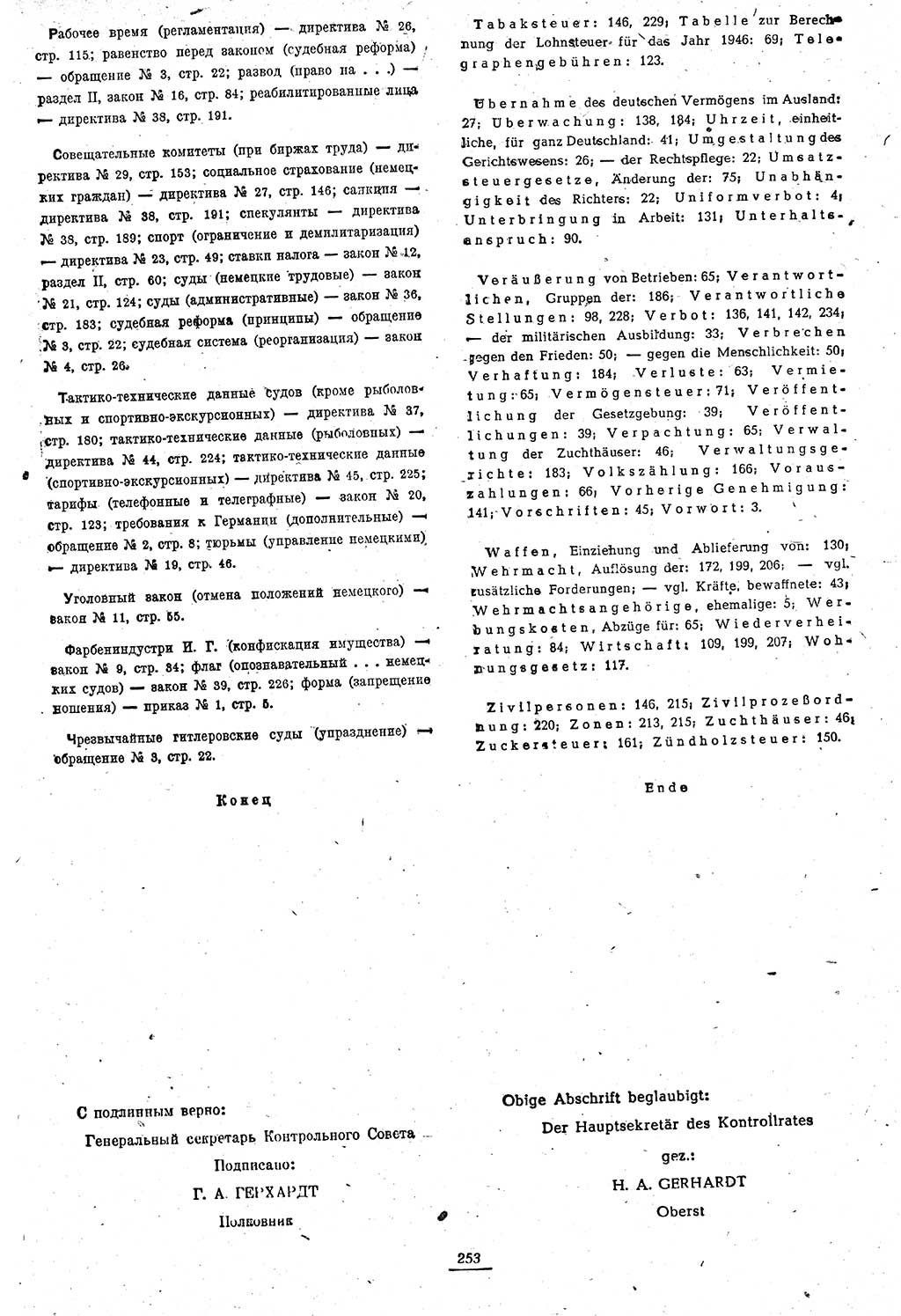 Amtsblatt des Kontrollrats (ABlKR) in Deutschland 1946, Seite 253/2 (ABlKR Dtl. 1946, S. 253/2)