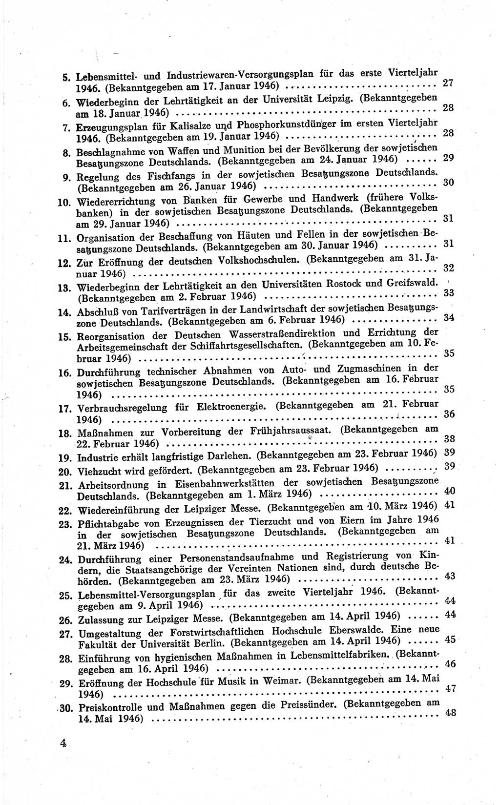 Befehle des Obersten Chefs der Sowjetischen Miltärverwaltung (SMV) in Deutschland - Aus dem Stab der Sowjetischen Militärverwaltung in Deutschland 1946 (Bef. SMV Dtl. 1946, S. 4)