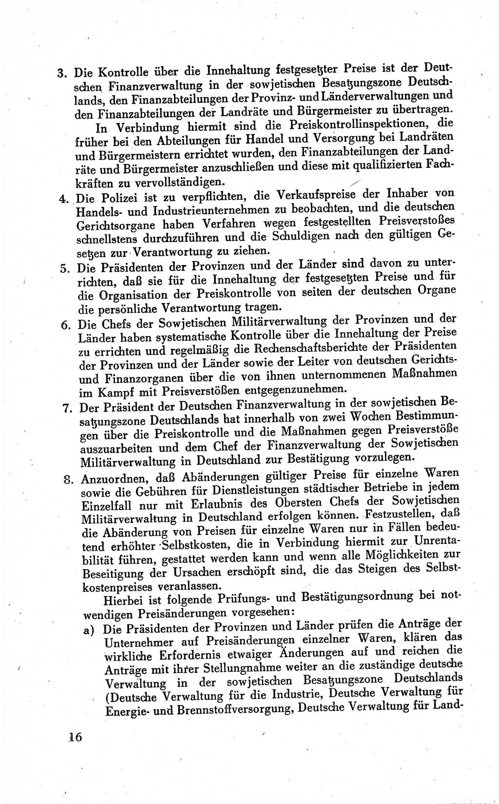 Befehle des Obersten Chefs der Sowjetischen Miltärverwaltung (SMV) in Deutschland - Aus dem Stab der Sowjetischen Militärverwaltung in Deutschland 1946 (Bef. SMV Dtl. 1946, S. 16)